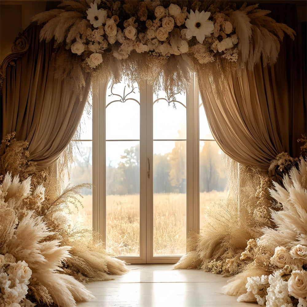 Boho Backdrops Luxe Fenster Romantik Herbst Fotohintergrund CSH6-190