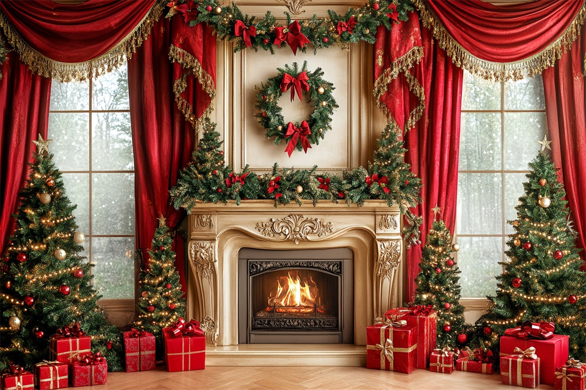 Weihnachten Kamin Backdrop Royal Kamin Vorhang Backdrop CSH6-243