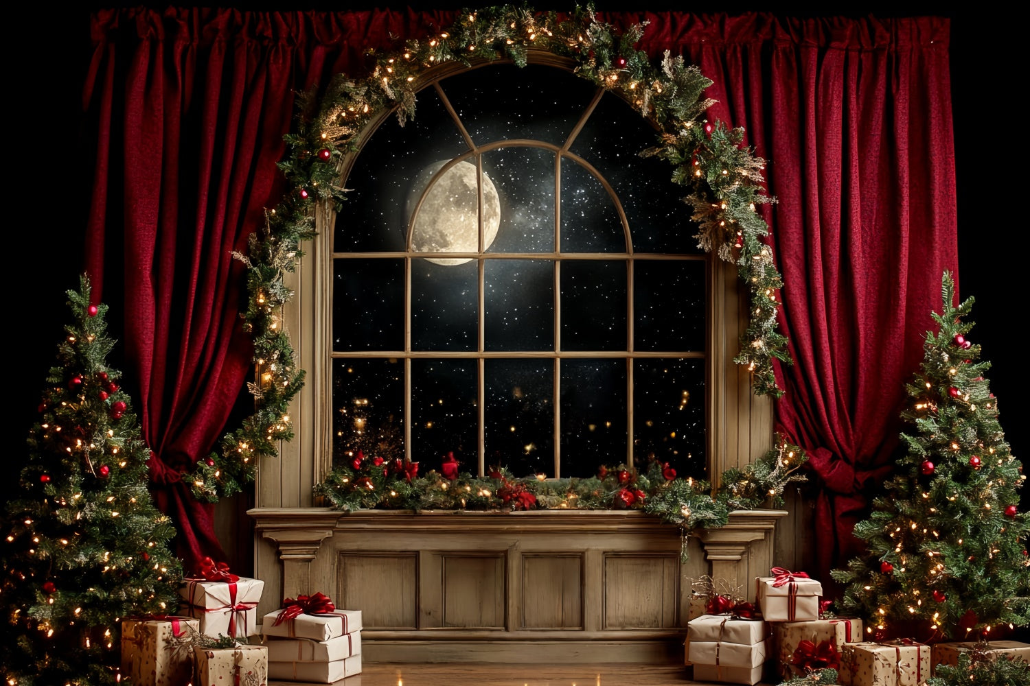 Weihnachten Fotografie Hintergründe Stille Nacht Fenster Hintergrund CSH6-245