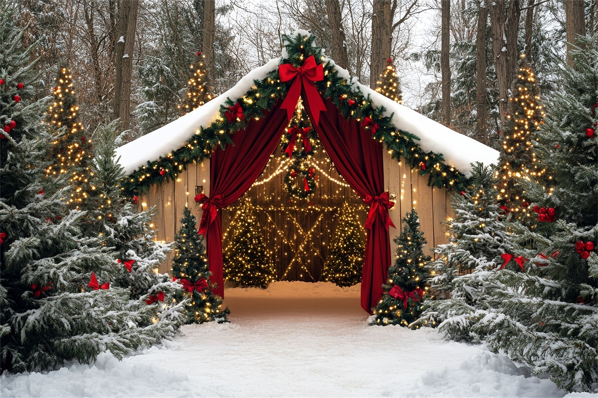 Weihnachten Fotokulisse Holiday Barn Wonderland Hintergrund CSH6-249