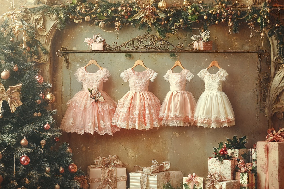 Weihnachten Fotografie Hintergründe Dreamy Kleid Girlande Hintergrund CSH6-254