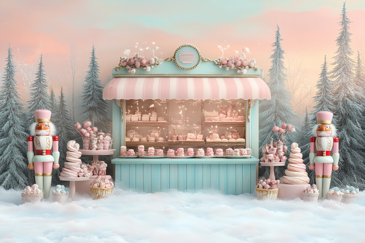 Weihnachten Backdrop Ideen Pastell Candy Wonderland Backdrop CSH6-255