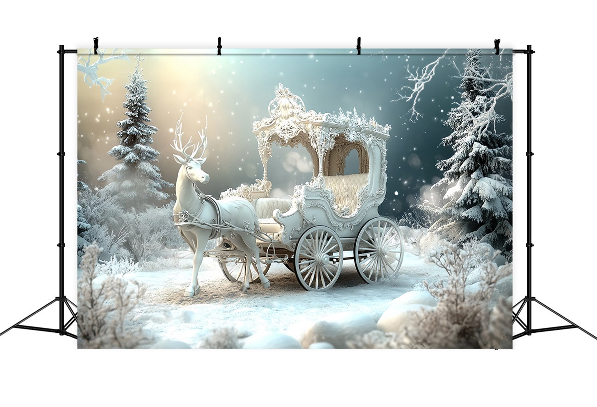Weihnachten Backdrops Enchanted Winter Carriage Backdrop CSH6-285