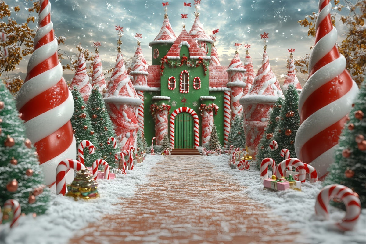 Weihnachten Backdrops für Fotos Candy Cane Kingdom Backdrop CSH6-287