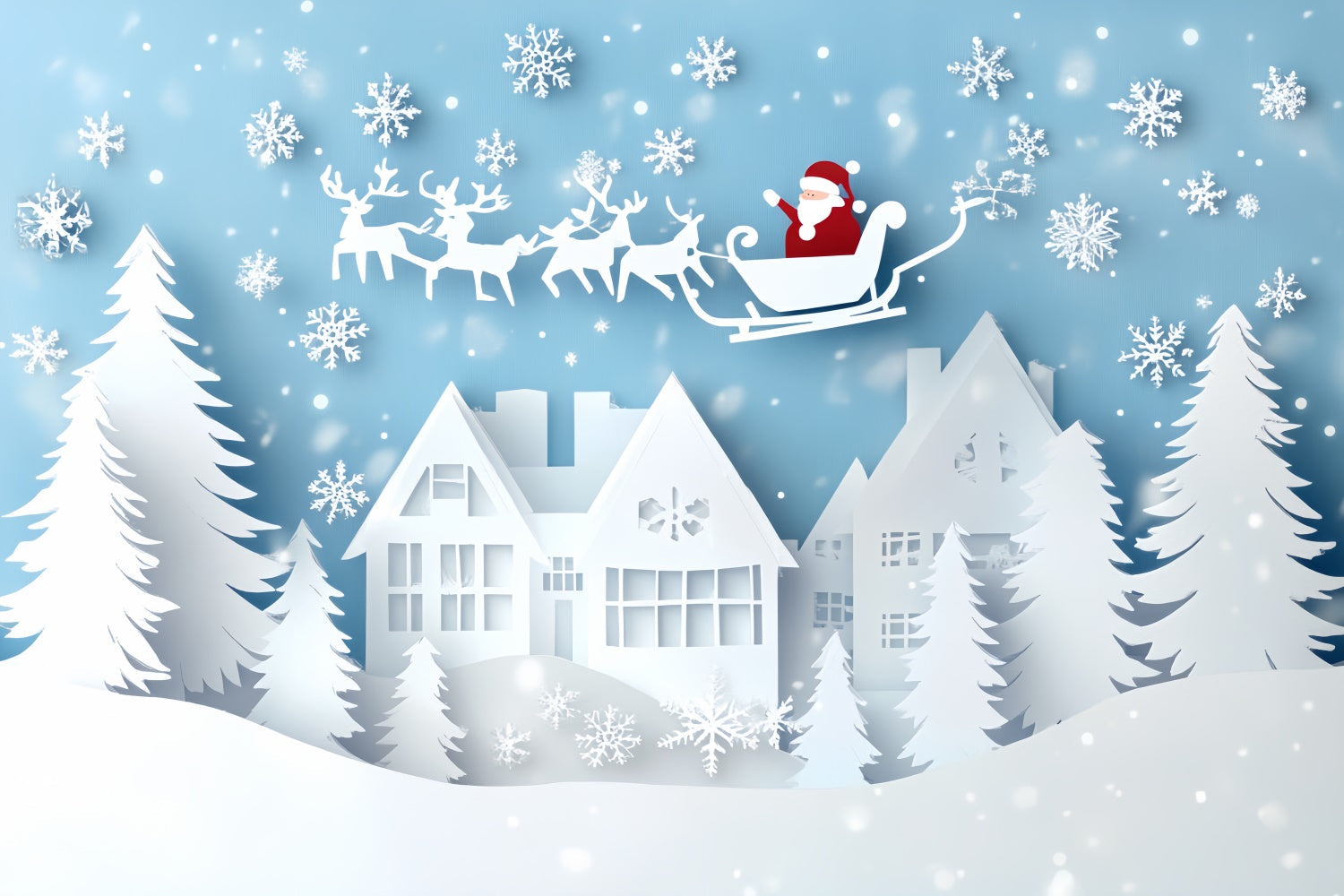 Weihnachten Backdrop Ideen Papier Schneeflocke Fantasy Backdrop CSH6-288