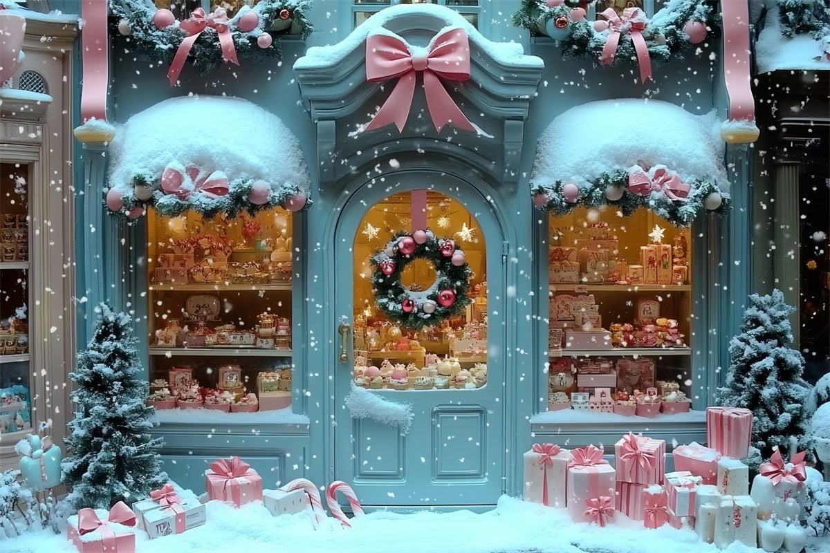 Weihnachten Backdrops für Fotografie Pastell Geschenk Haus Hintergrund CSH6-290