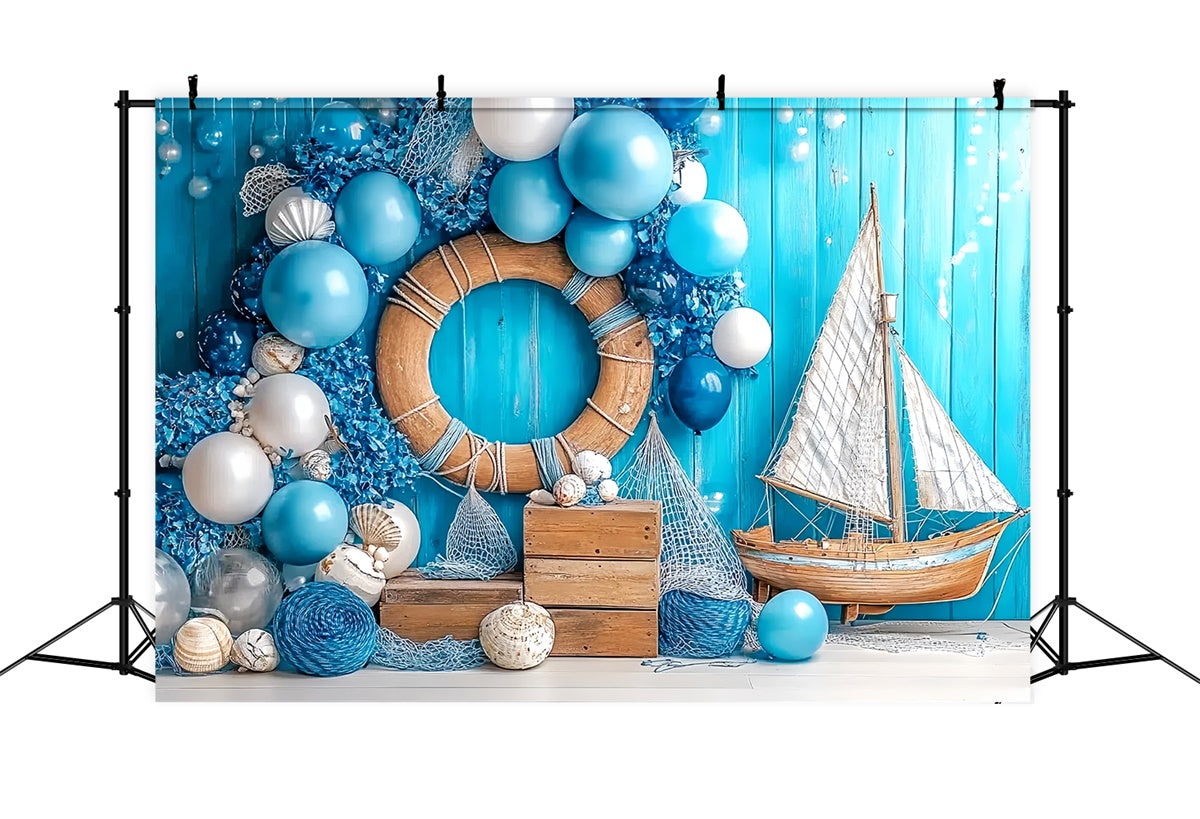 Cake Fotografie Backdrops Nautische Träume Ballon Hintergrund CSH6-298