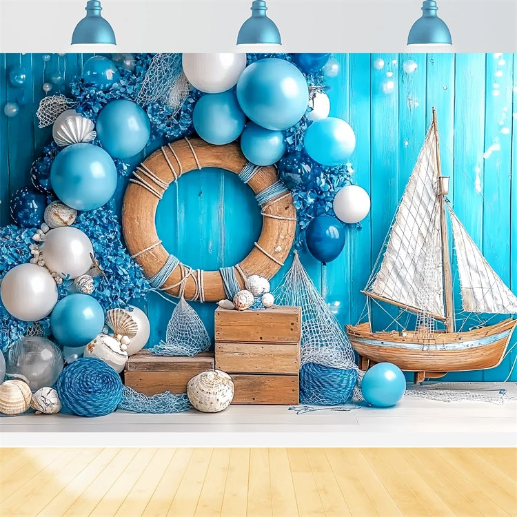 Cake Fotografie Backdrops Nautische Träume Ballon Hintergrund CSH6-298