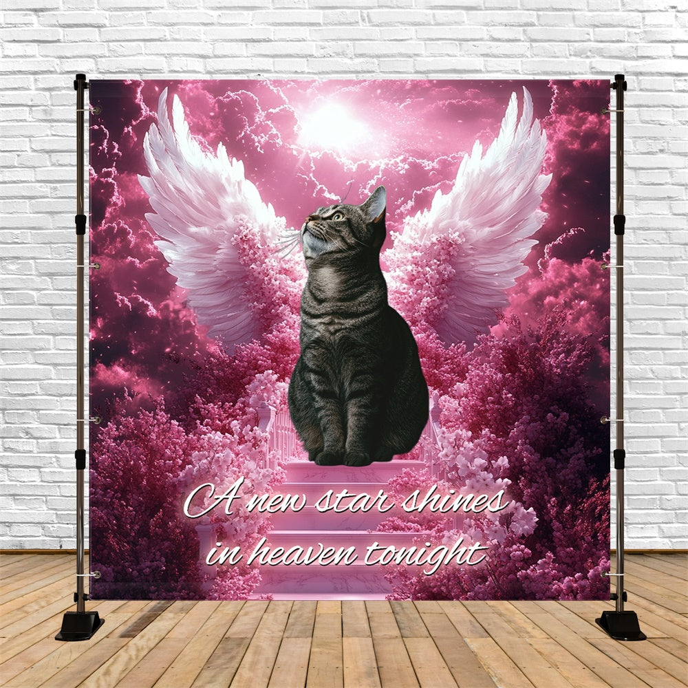 Trauerhintergrund Blumenwolke Sternenglanz Personalisierte Kulisse CSH6-348