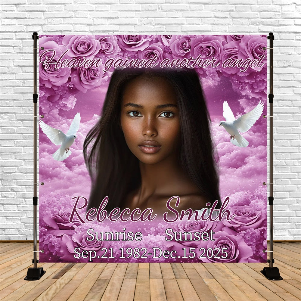 Trauerhintergrund Rosa Rosen Himmel Abschied Individuelles Hintergrundbild CSH6-366