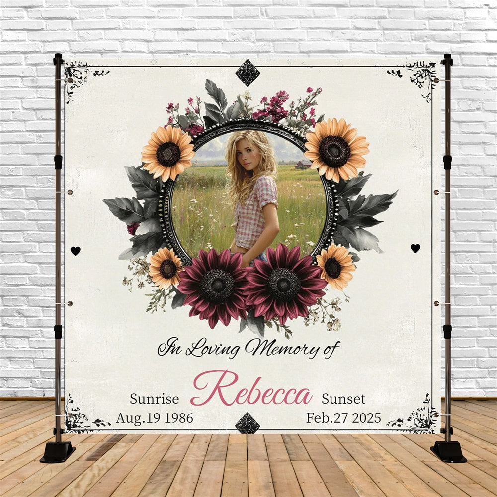 Memorial Backdrop Ideen Country Bloom Goodbye Custom Backdrop CSH6-367