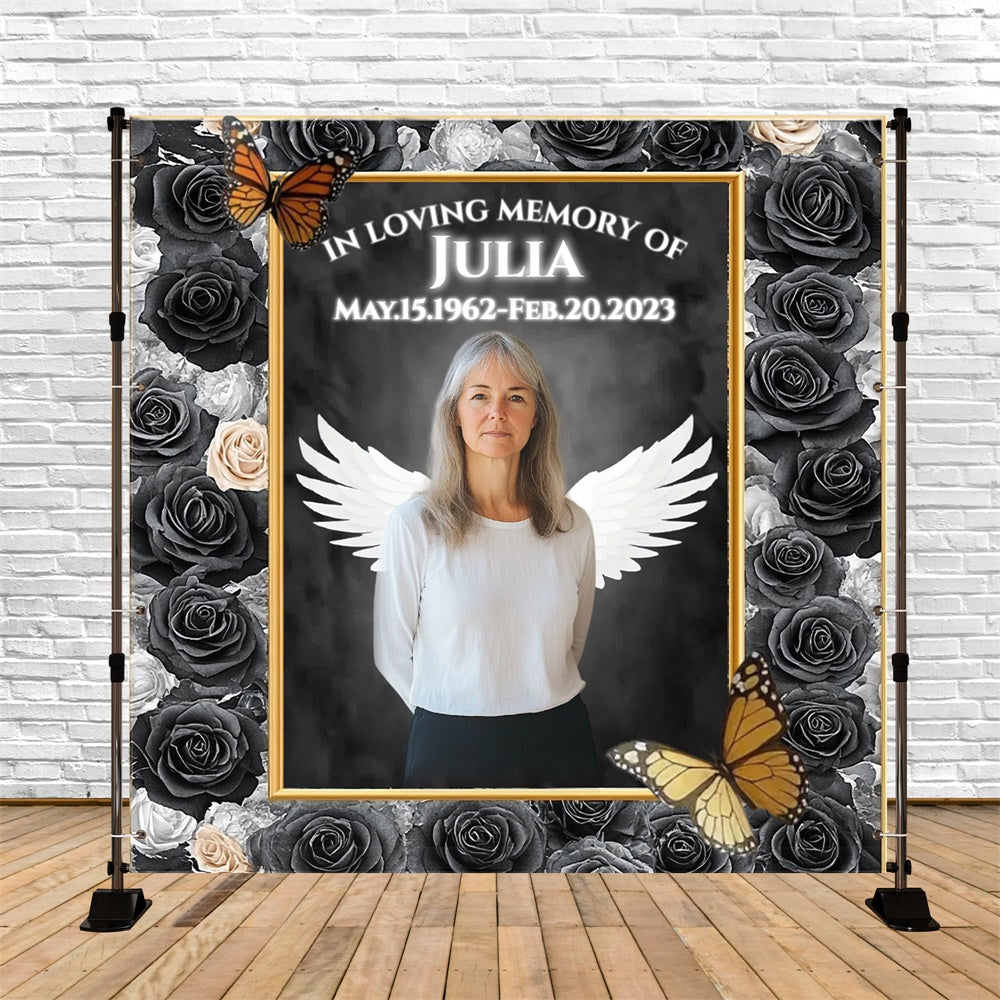 Gedenkkulisse Ideen Schwarze Rose Gelassenheit Individuelles Hintergrundbild CSH6-377