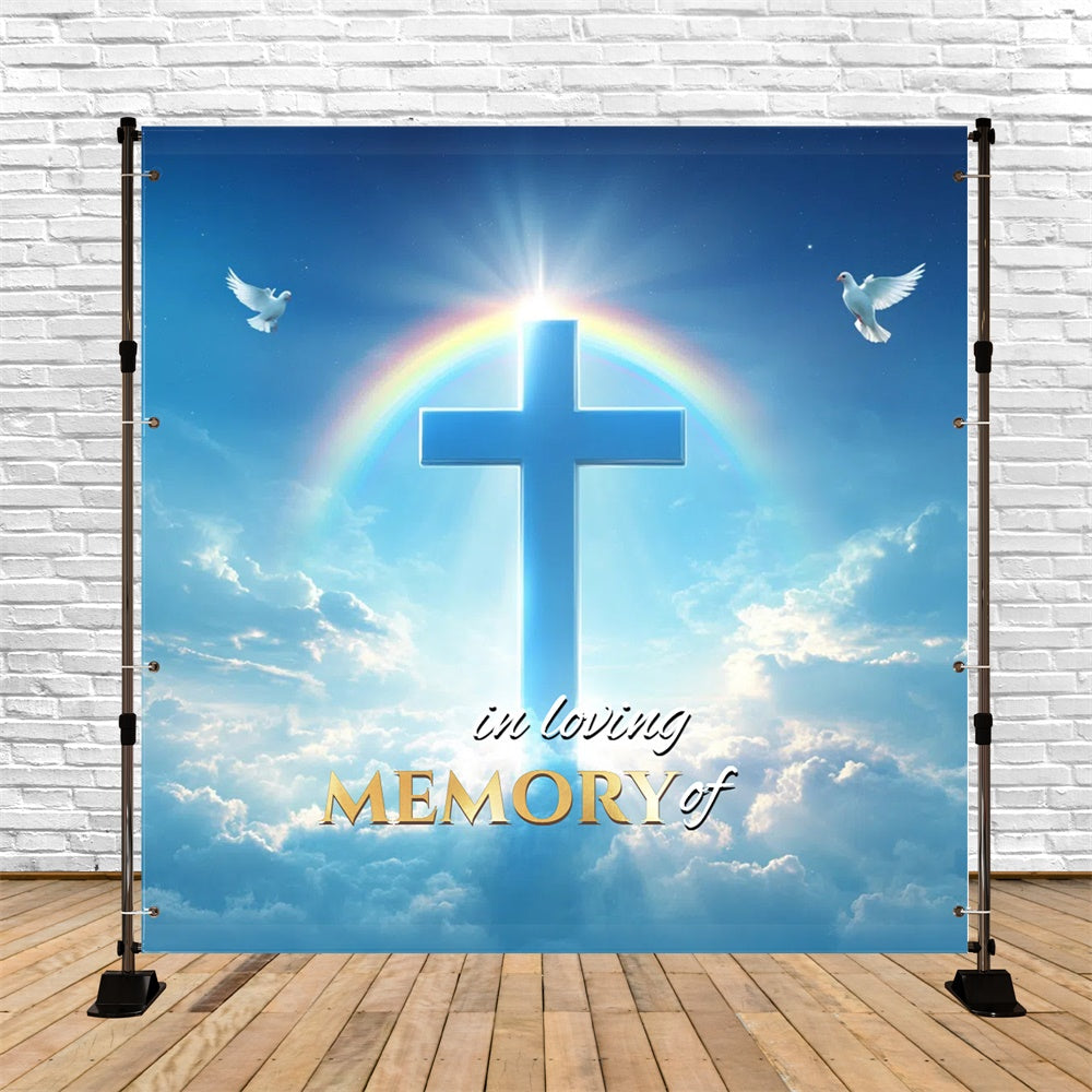Gedenk-Kulissen Regenbogen Kreuz Herrlichkeit Personalisierte Kulisse CSH6-381