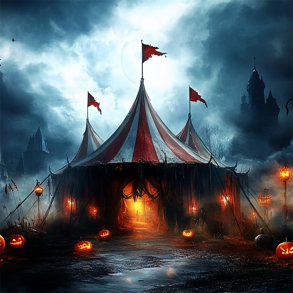 Halloween Backdrop Ideen Alptraum Zirkus Mondschein Backdrop CSH6-71