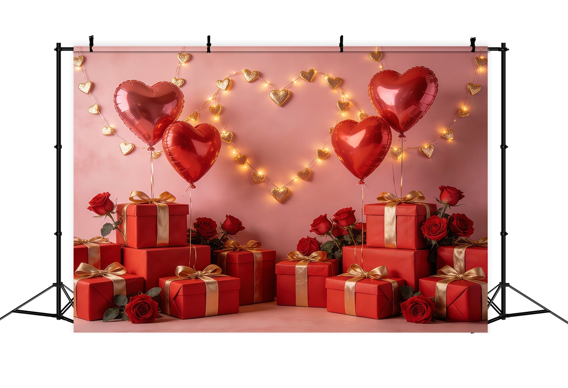 Geschenkbox-Valentinstag-Hintergrund Schwebende Herzballons Romantische Hintergründe CSH61-101