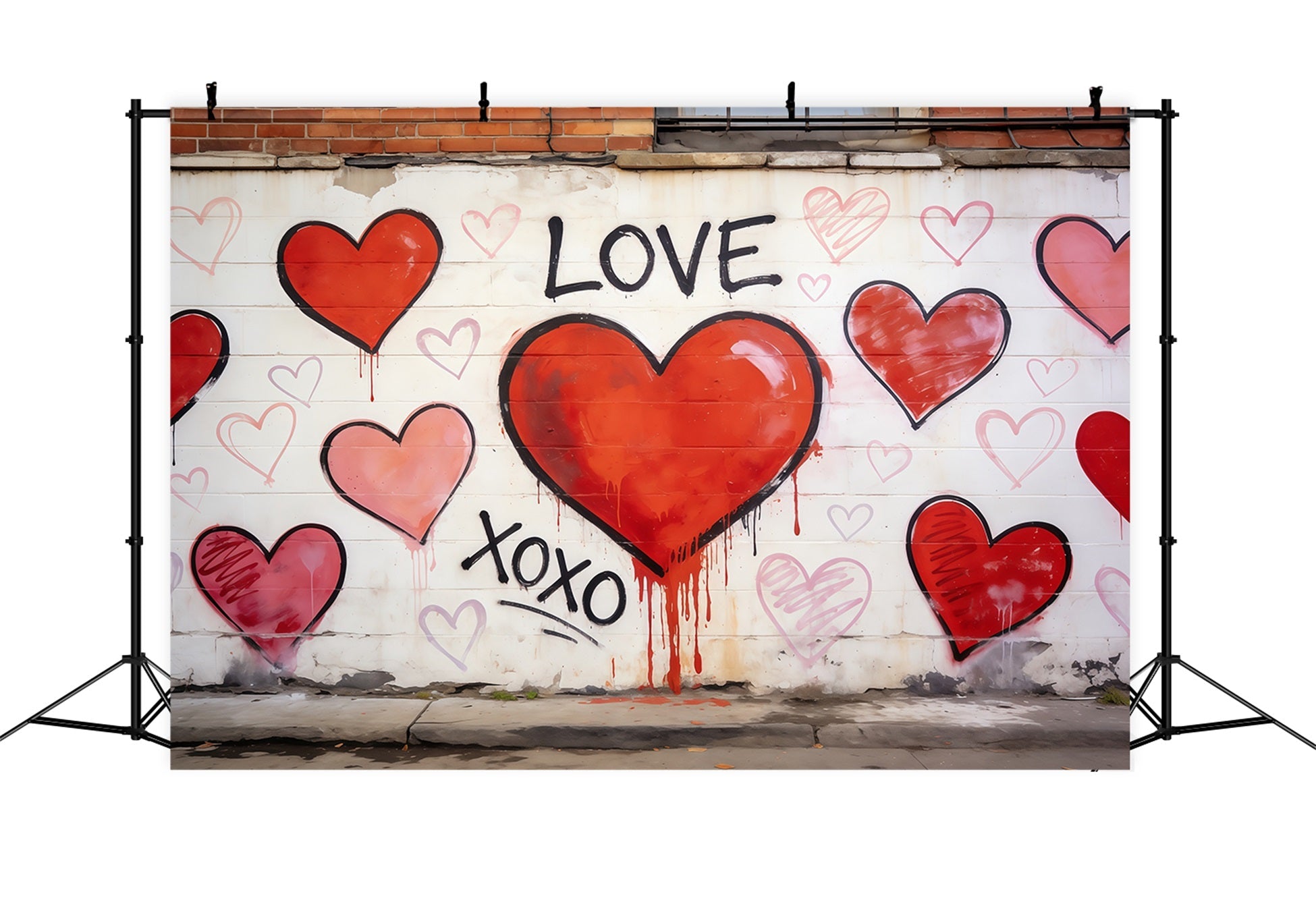 Graffiti-Wand-Valentinstag-Hintergrund Urban Love Herz Valentinstag-Fotohintergrund CSH61-105