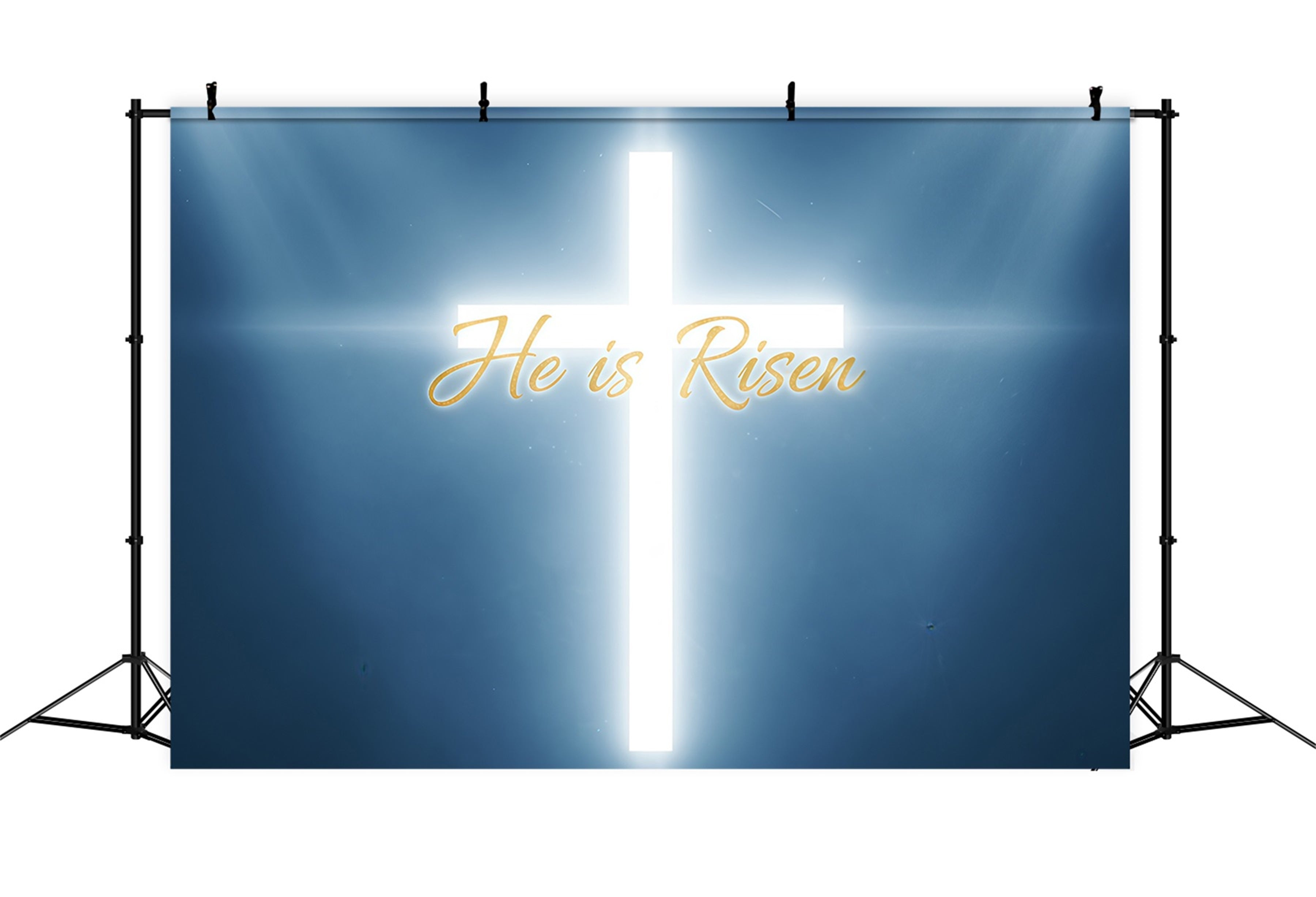 Osterkirche-Hintergrund Strahlendes Kreuz Himmlisches Licht Osterhintergründe CSH61-12