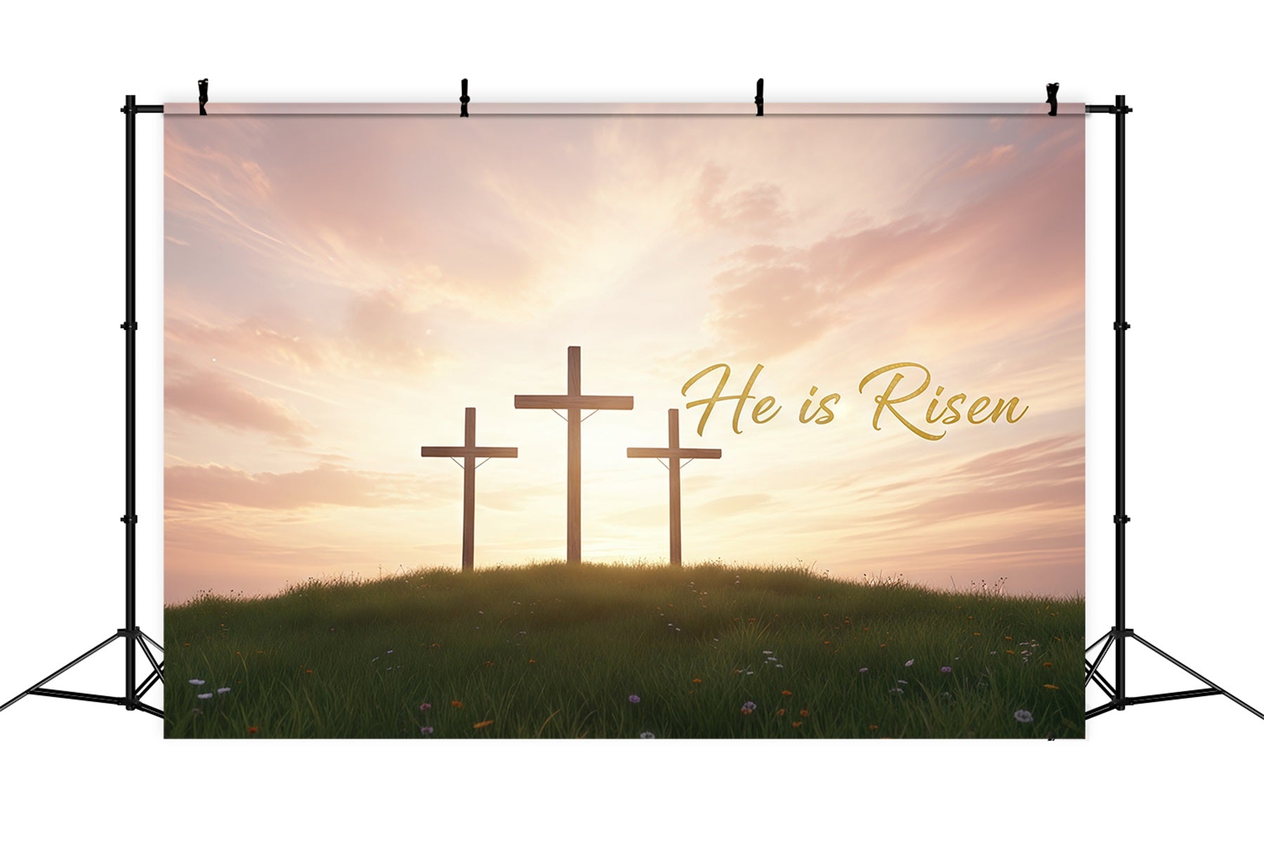 Kirche Osterhintergründe Sonnenaufgang Kreuz Auferstehung Hügel Osterhintergrund für Fotos CSH61-17