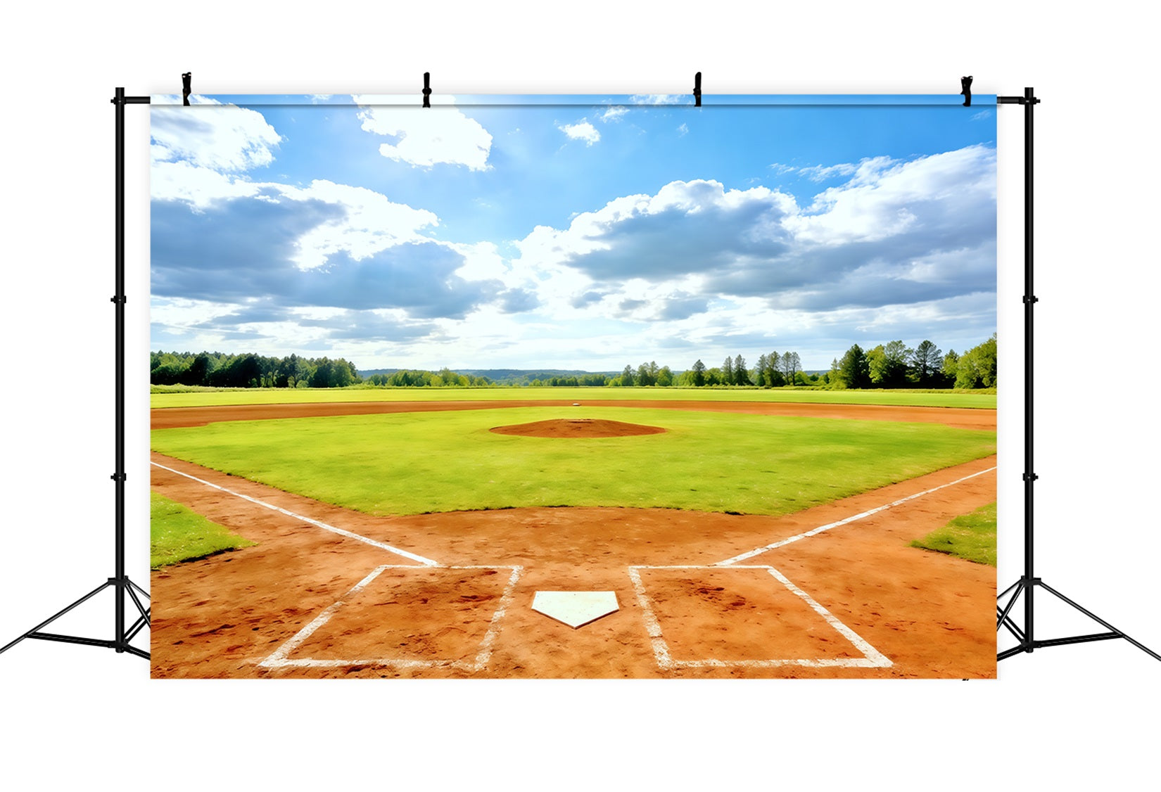 Baseball-Hintergründe Sunny Home Plate Field Sportfotografie-Hintergründe CSH61-176