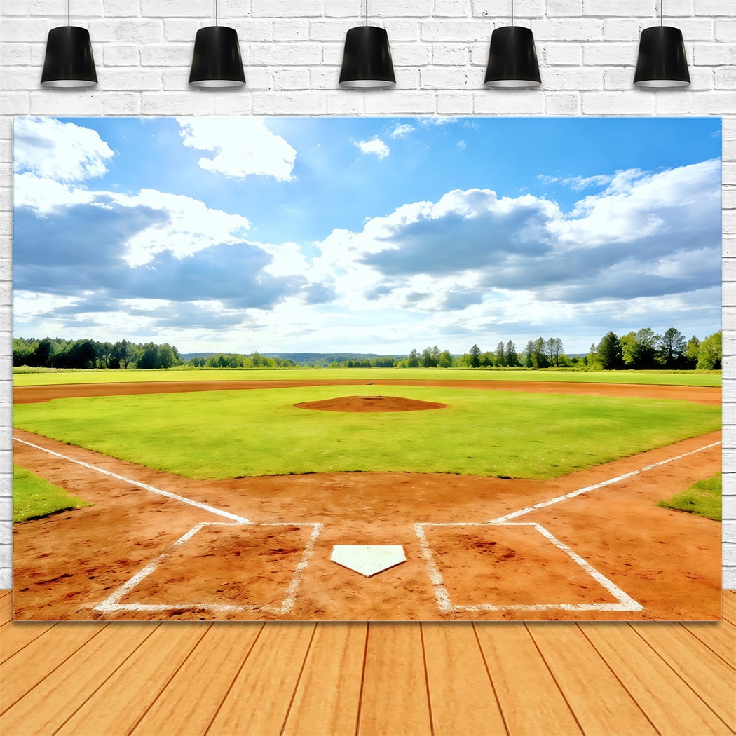 Baseball-Hintergründe Sunny Home Plate Field Sportfotografie-Hintergründe CSH61-176