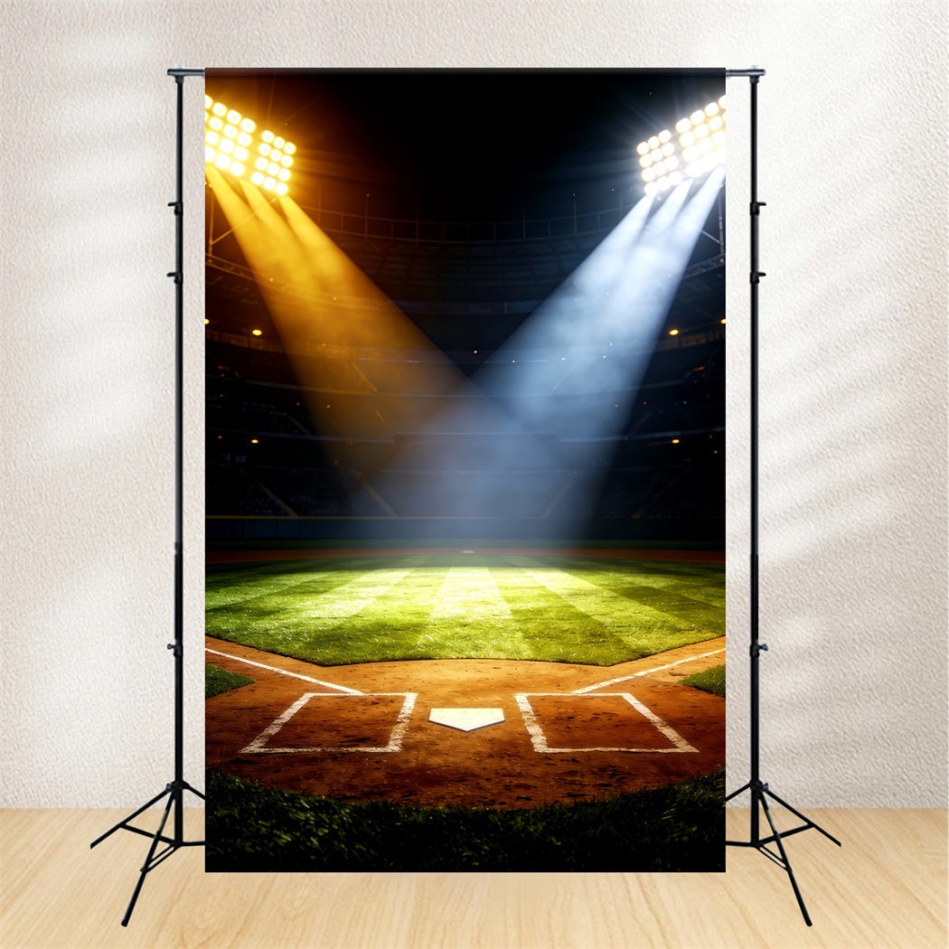 Baseball-Hintergrund für Fotos Zweifarbige Stadionbeleuchtung Sportfoto-Hintergründe CSH61-179