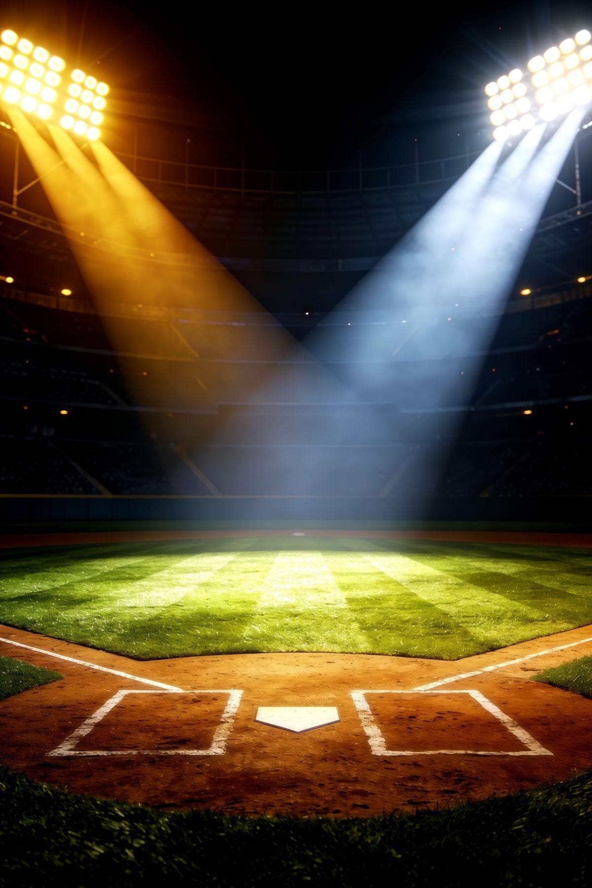 Baseball-Hintergrund für Fotos Zweifarbige Stadionbeleuchtung Sportfoto-Hintergründe CSH61-179