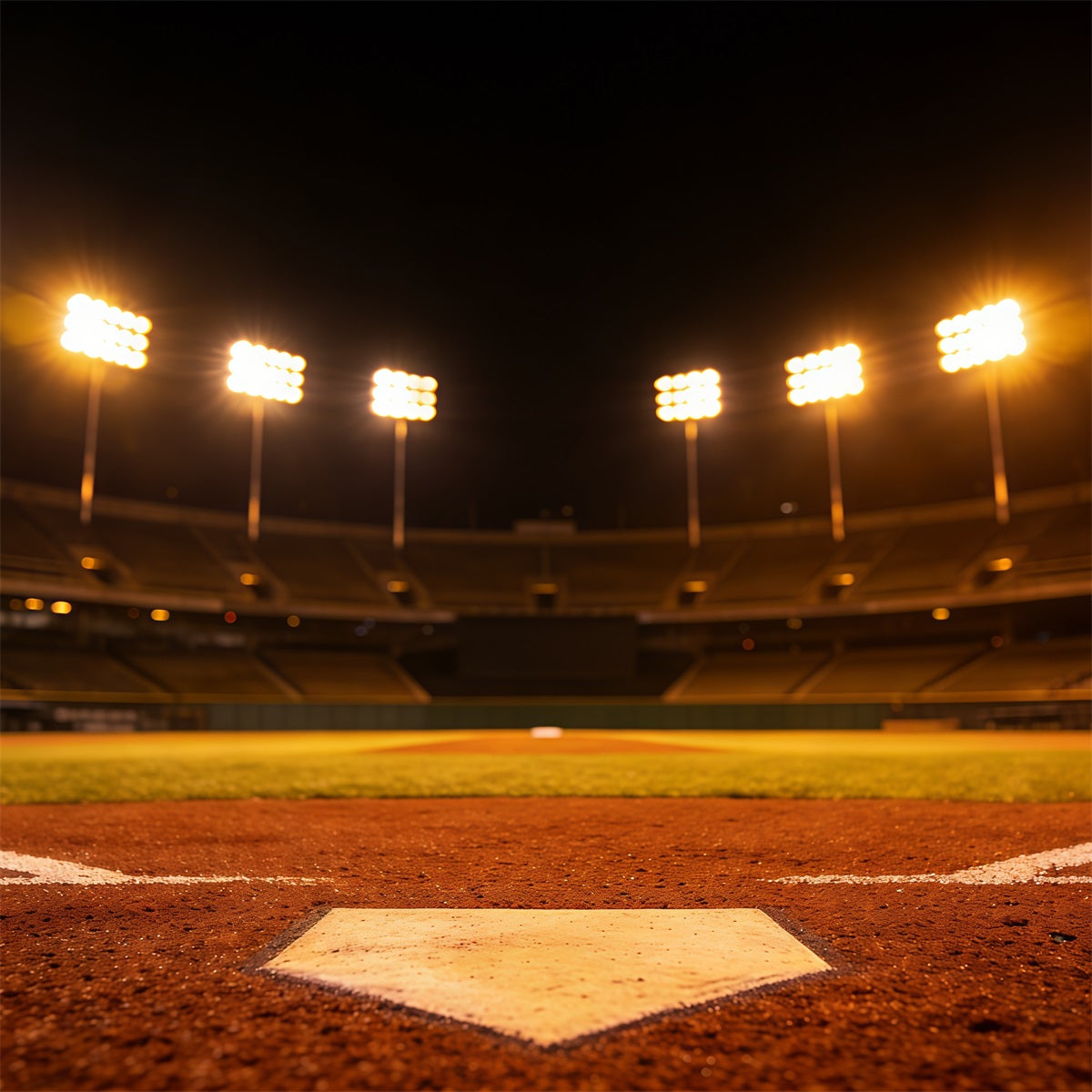 Baseballstadion-Hintergrund Golden Night Home Plate Sportfoto-Hintergründe CSH61-184