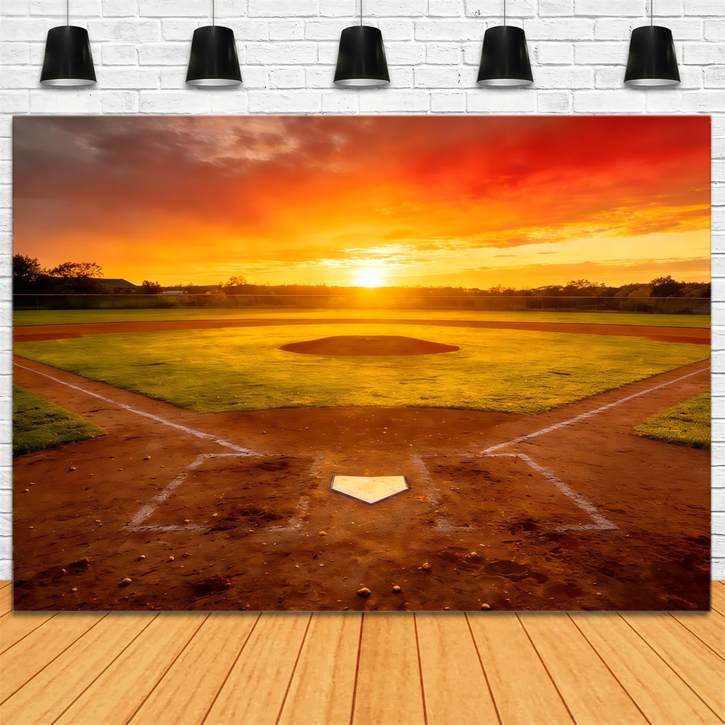 Baseballfeld-Hintergrund Sonnenuntergang Meisterschaft Diamant Sport-Hintergrund CSH61-185