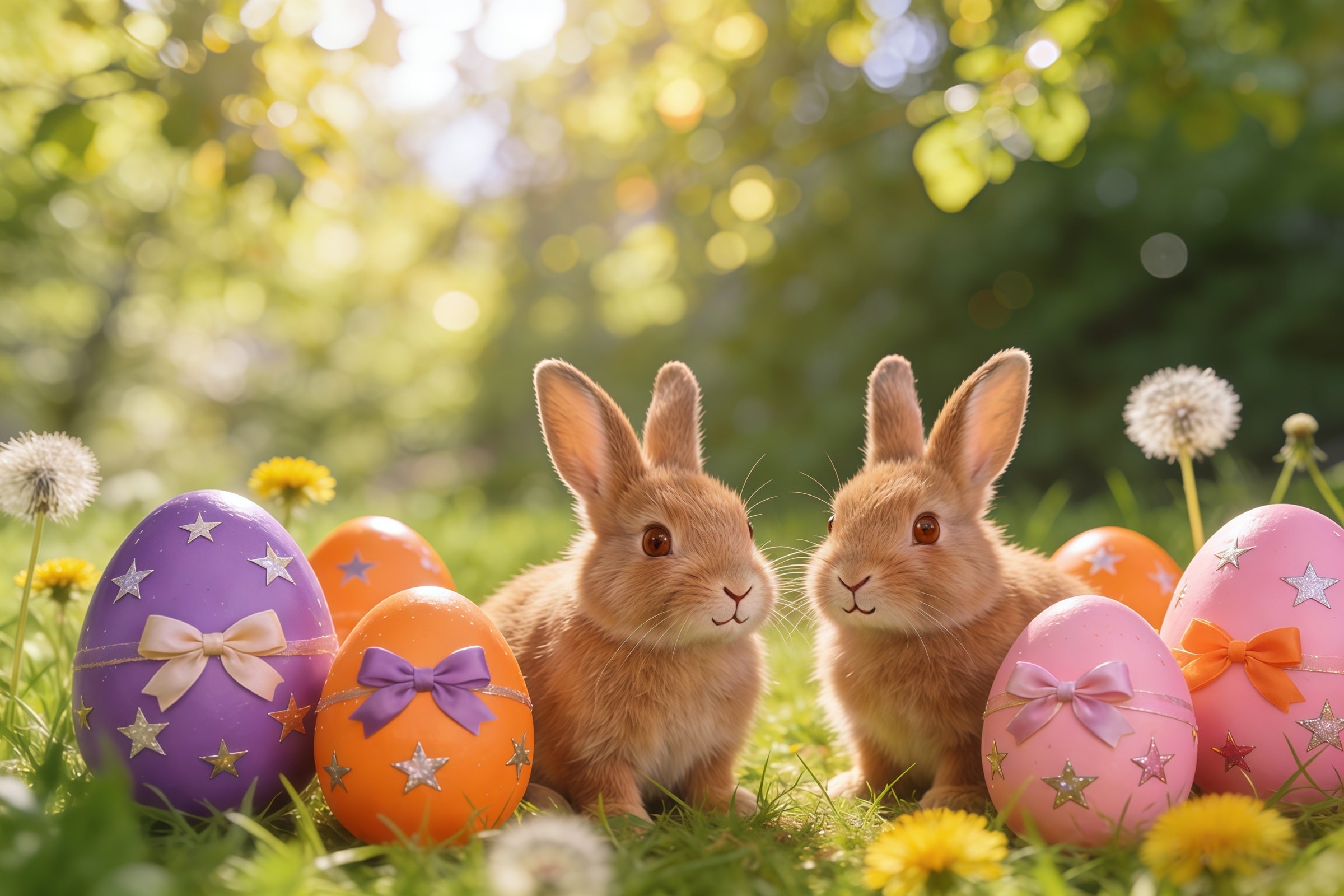 Osterhasen-Hintergrund Frühlingswiese Bemalte Eier Hintergrund Ostern CSH61-23