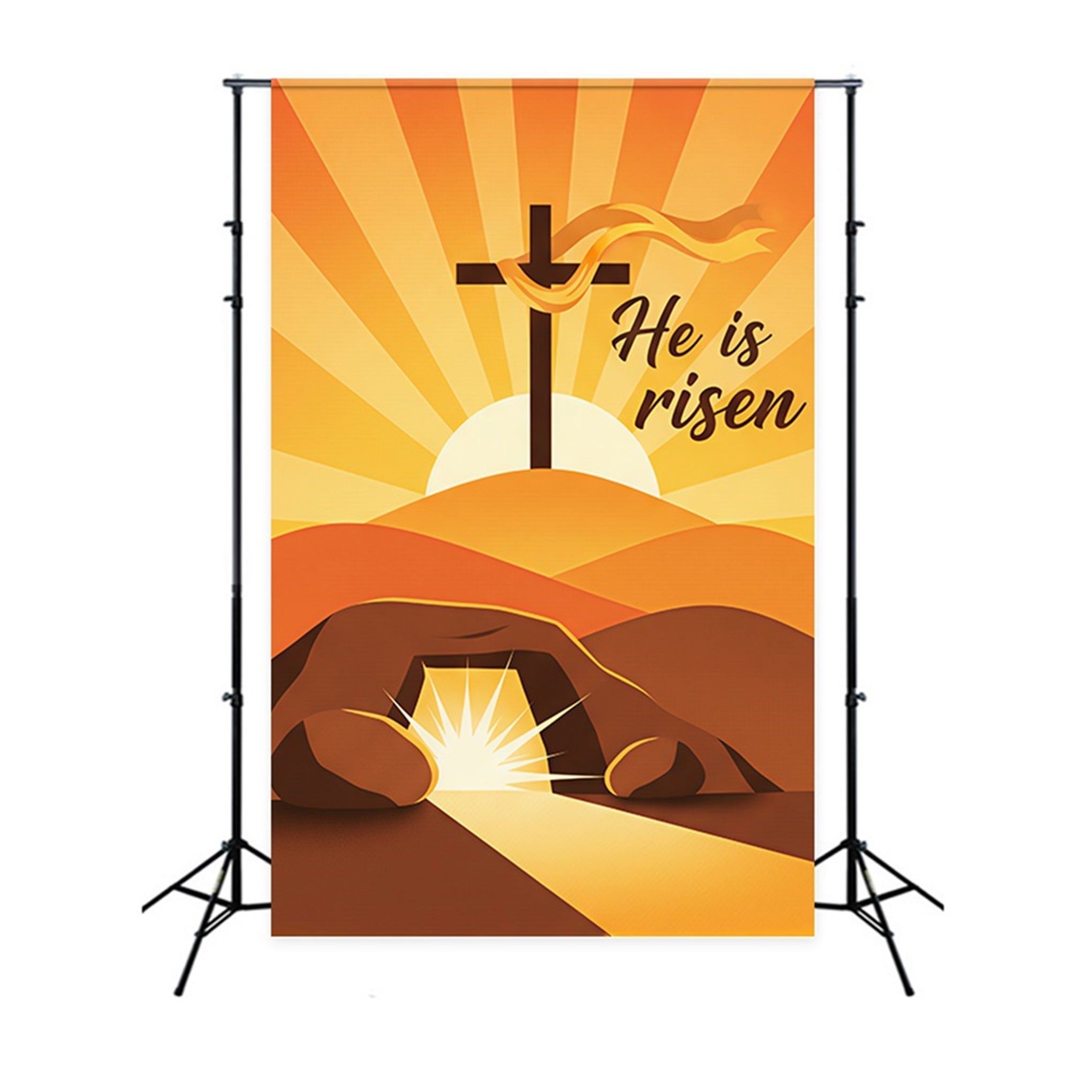 Osterhintergründe für die Kirche Auferstandenes Kreuz Sonnenaufgang Hügel Osterhintergrund Ideen CSH61-3