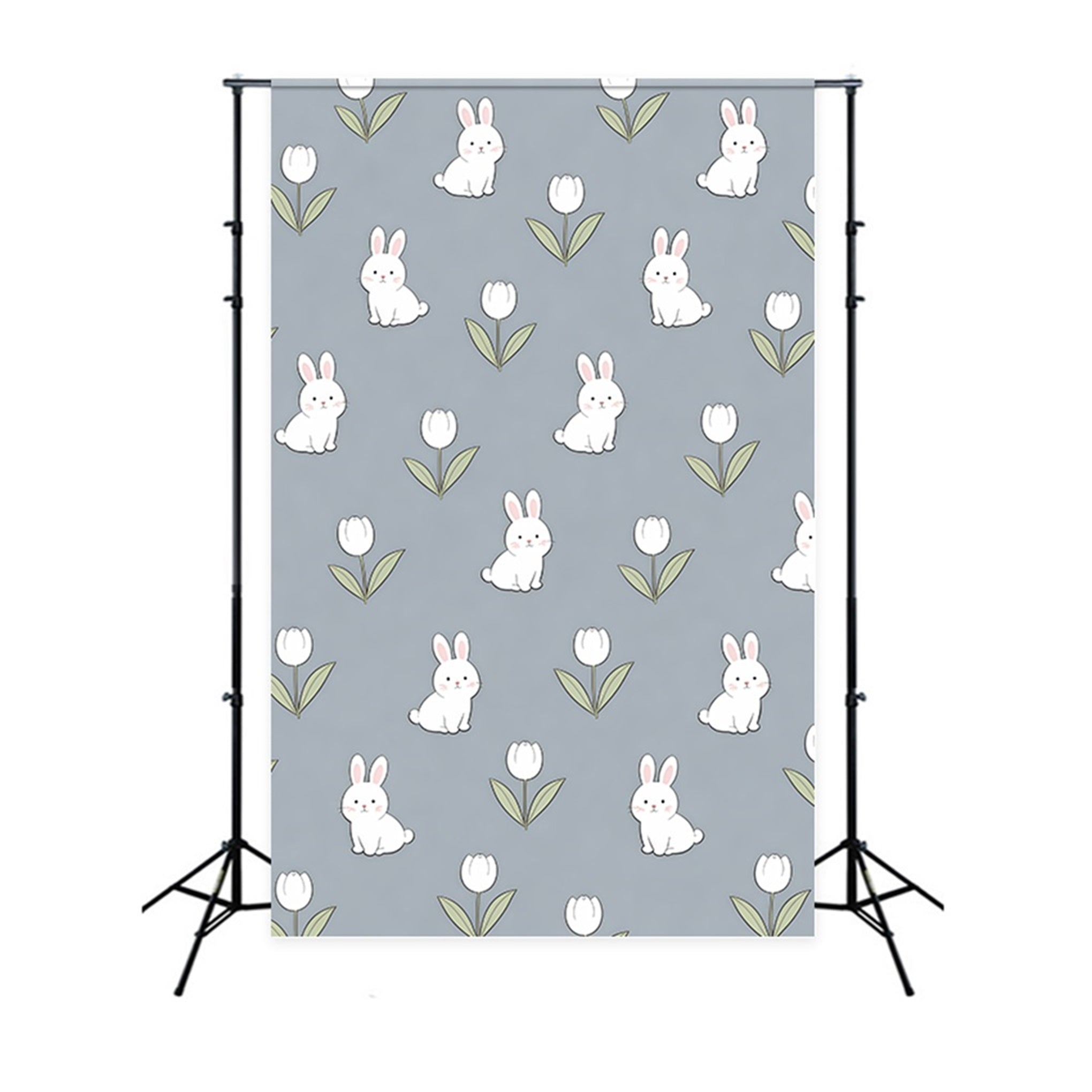 Osterhase-Hintergrund-Ideen Niedlicher Hase Tulpenmuster Oster-Foto-Hintergrund CSH61-47