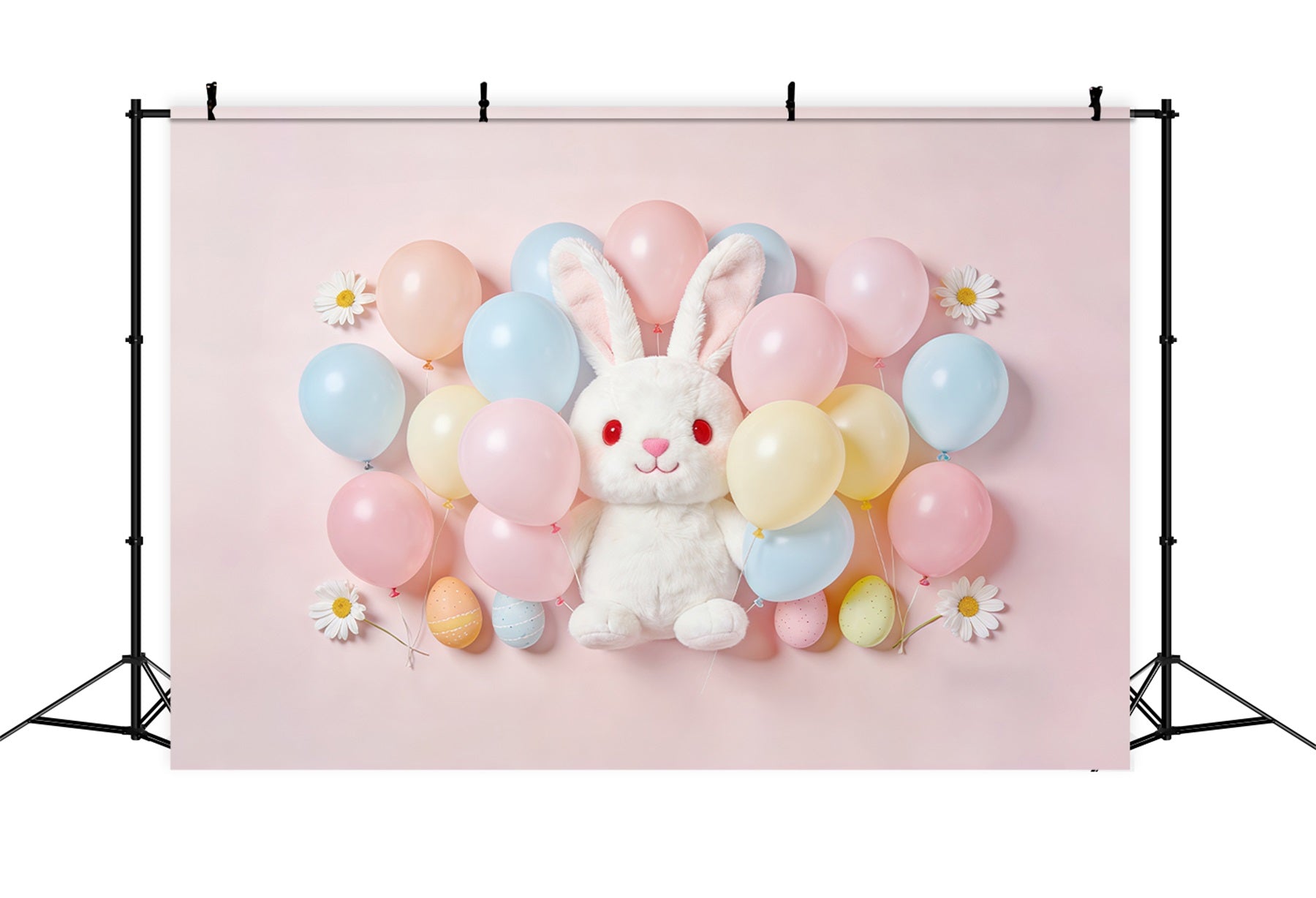 Osterballon-Hintergrund Pastellfarbene Eier Haufen Hase Oster-Fotohintergründe CSH61-58
