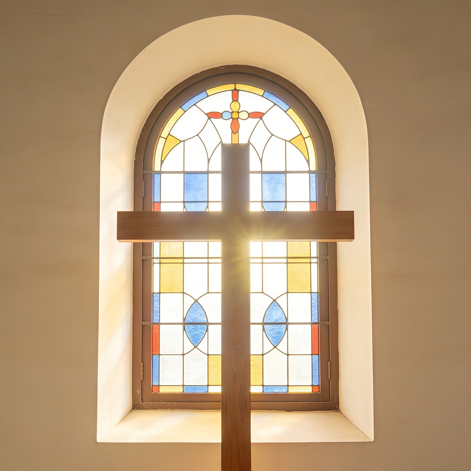 Osterkreuz-Hintergrund Buntglasfenster-Kirchenfenster-Hintergründe Ostern CSH61-76