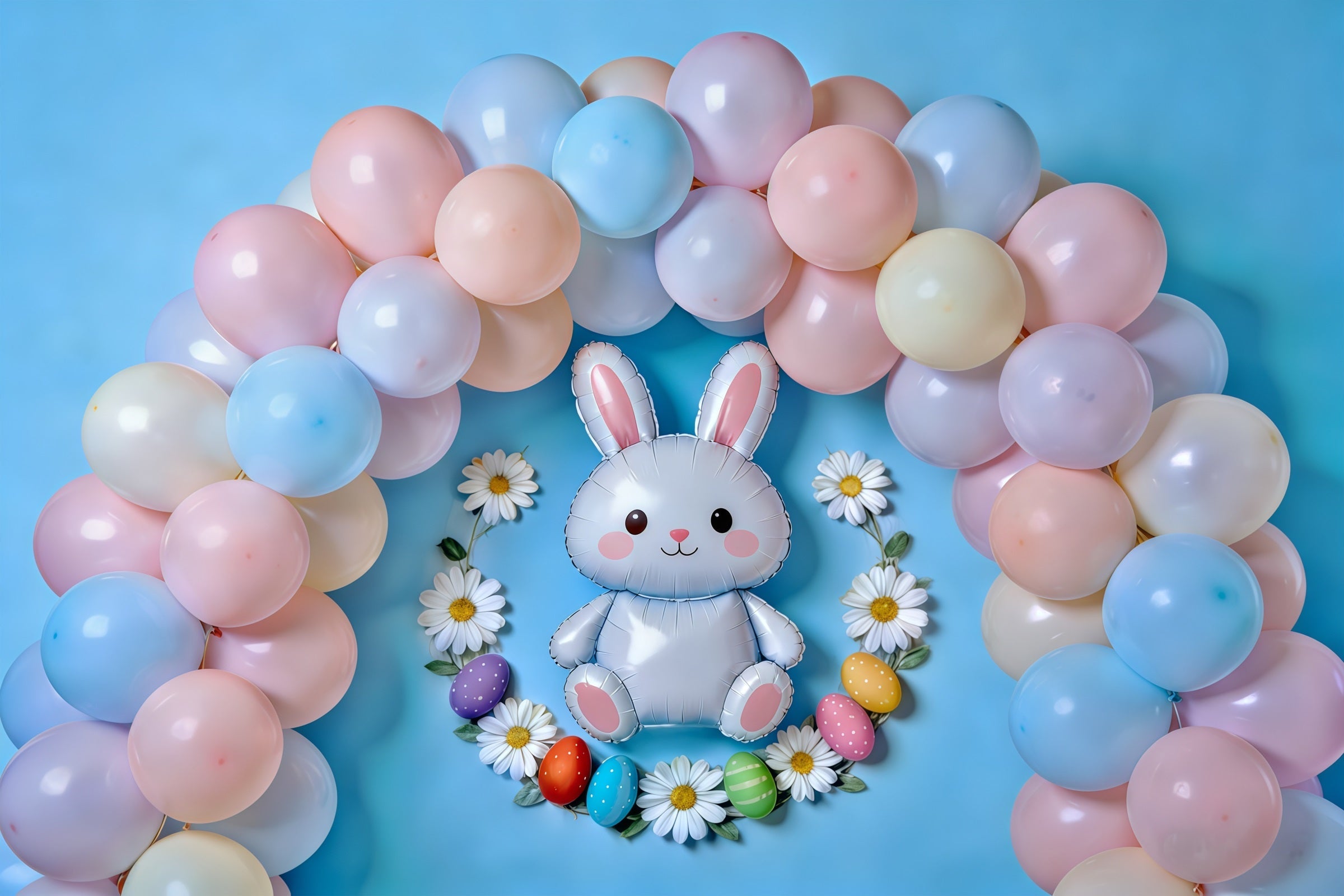 Ostern Pastellballons Hintergrund Ballonbogen Hasen Eier Ostern Hintergründe Fotografie CSH61-82