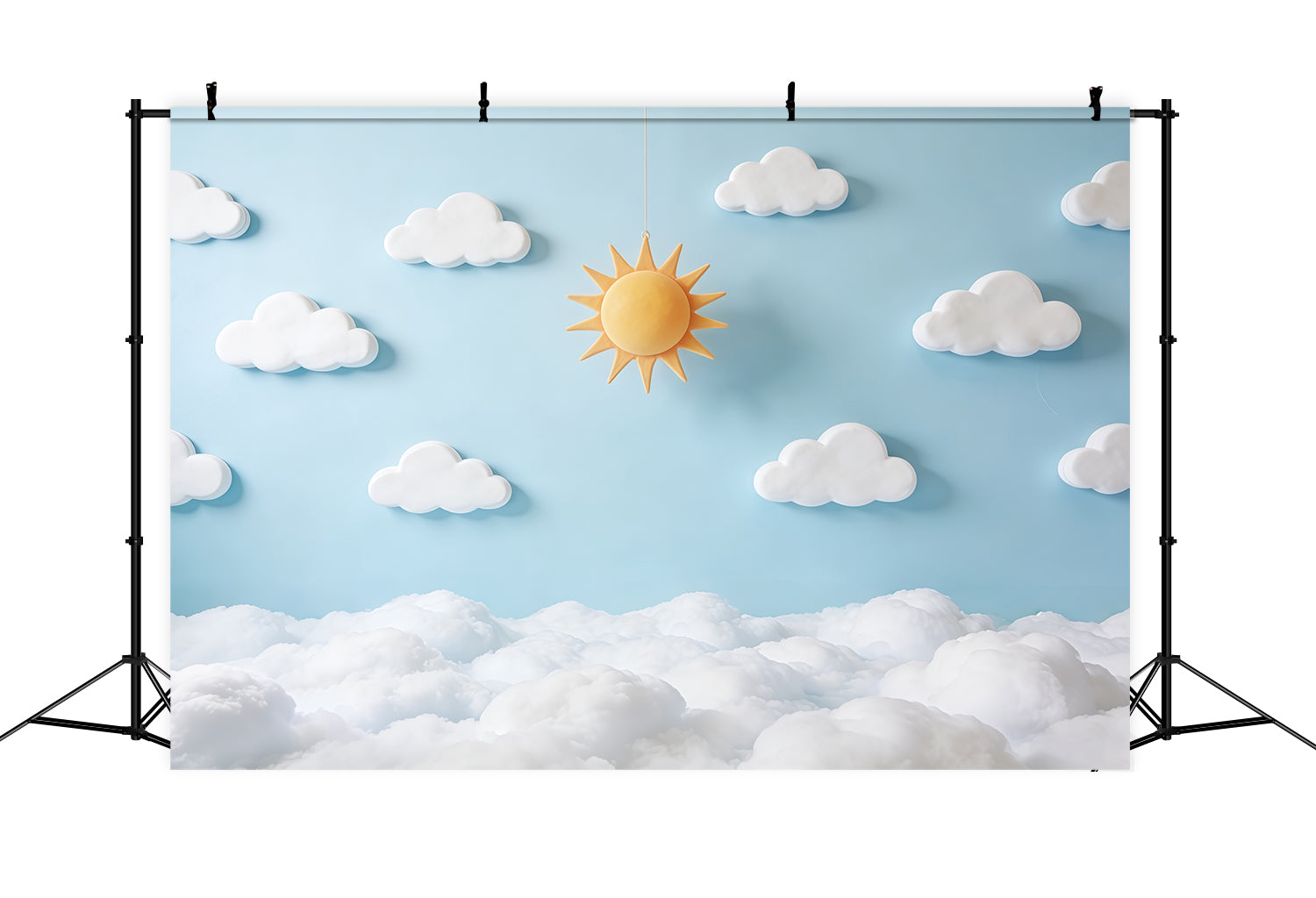 Wolken-Fotohintergrund Sonne Ausschnitt Blauer Himmel Neugeborenen-Hintergrund CSH62-117
