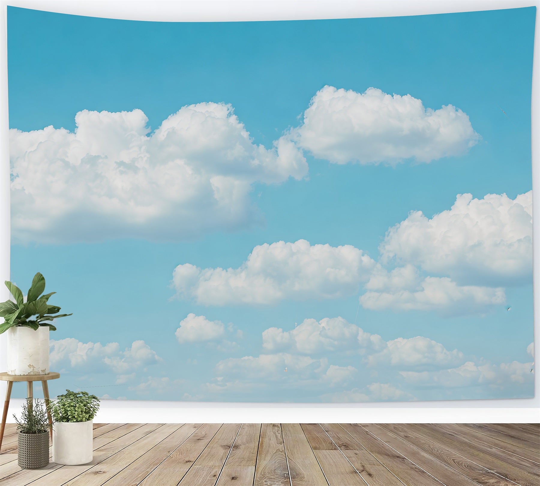 Himmel-Fotohintergrund Flauschiger blauer Himmel Wolken-Fotohintergrund CSH62-118