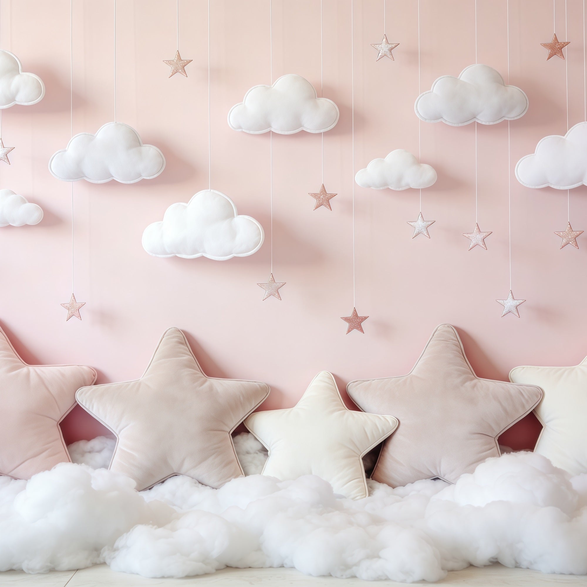 Wolken-Fotohintergrund Rosa Stern Wolkenkissen Neugeborenen-Hintergrund CSH62-120