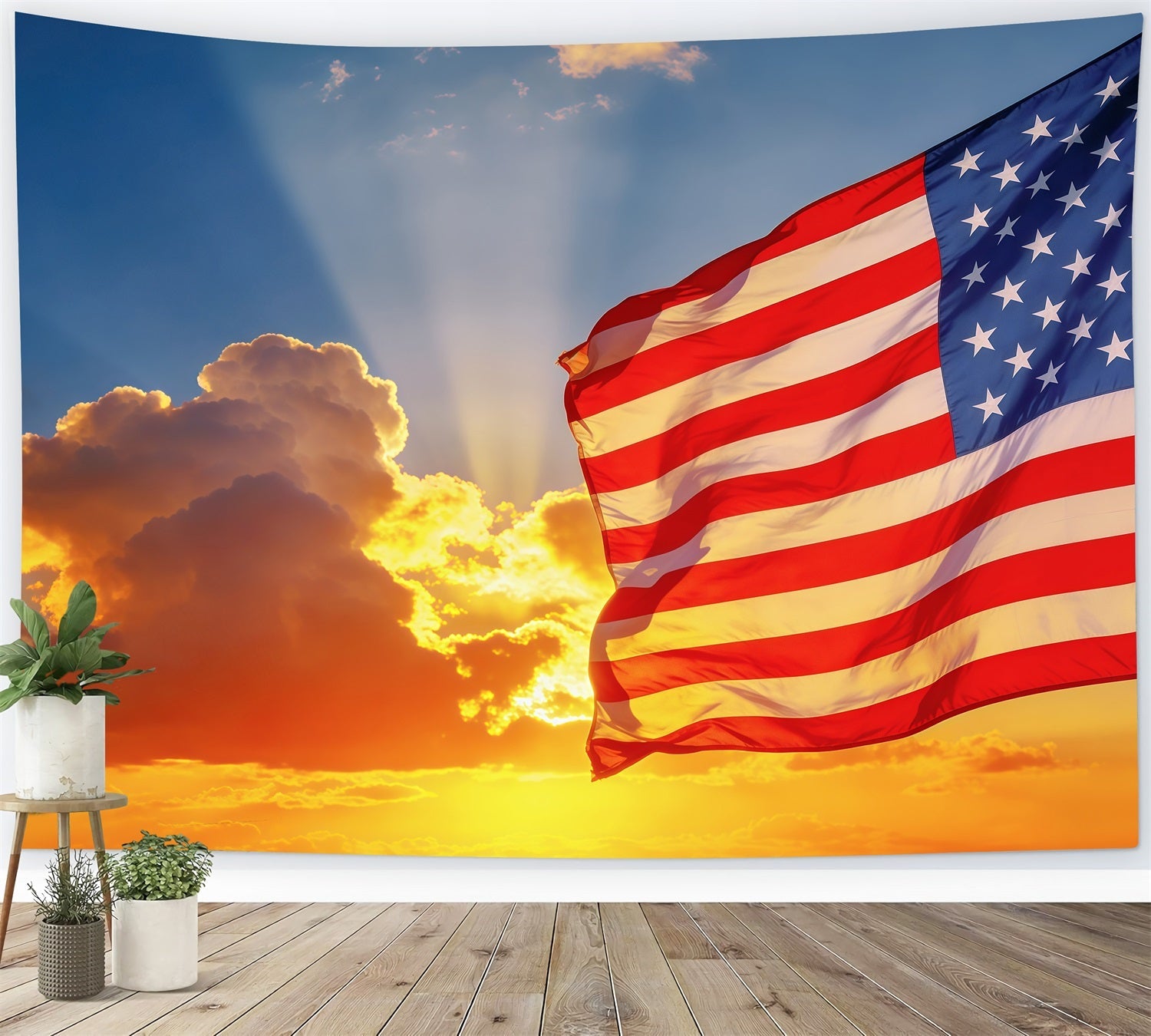 Himmel Wolken Hintergrund Sonnenuntergang Amerikanische Flagge Himmel Unabhängigkeitstag Hintergrund CSH62-121