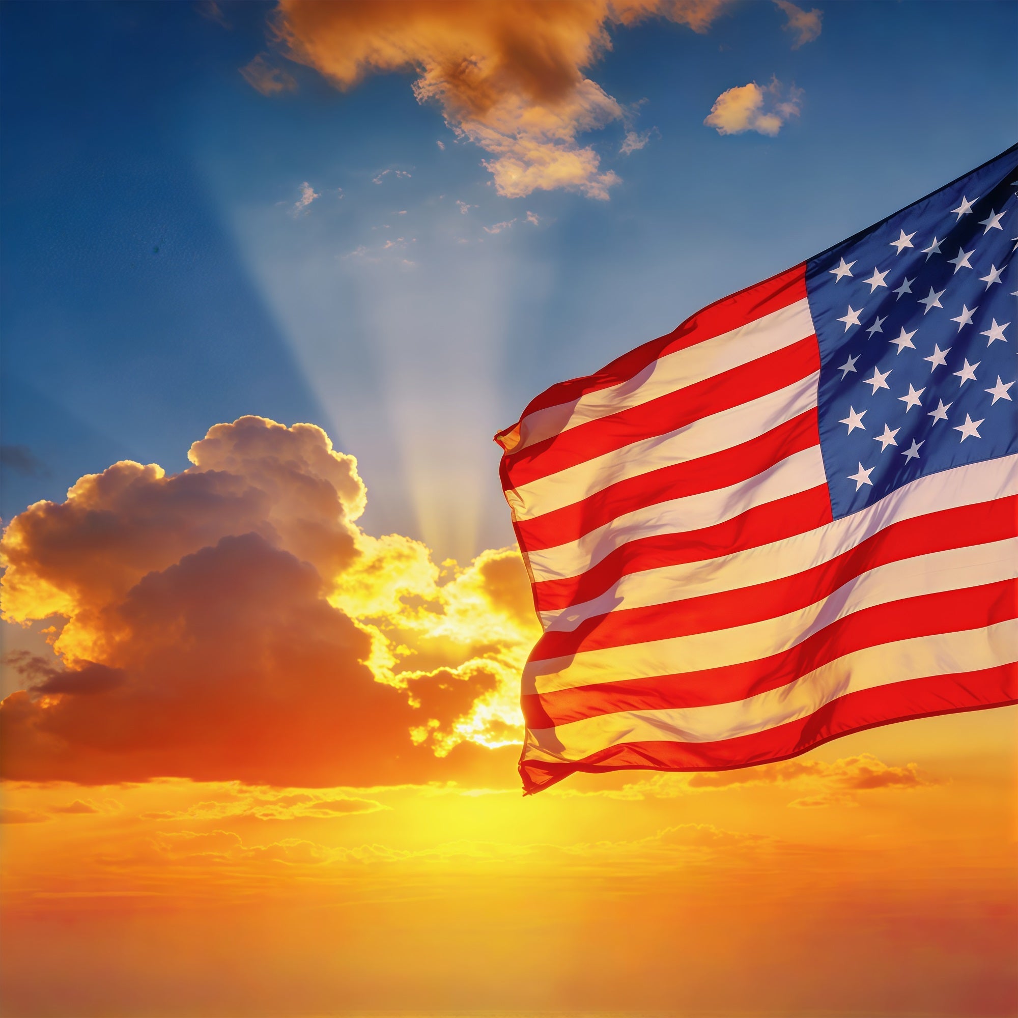Himmel Wolken Hintergrund Sonnenuntergang Amerikanische Flagge Himmel Unabhängigkeitstag Hintergrund CSH62-121
