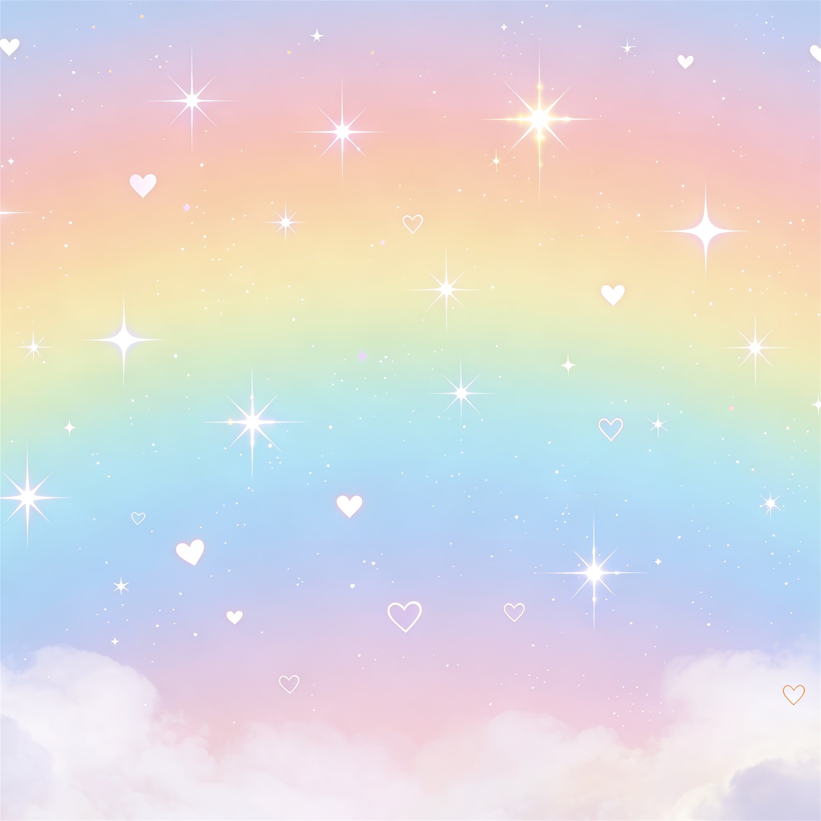 Hintergrund mit Sternenhimmel Pastellfarbener Regenbogen Herzchen-Glitzer Hintergrund für Kinderfotografie CSH62-124