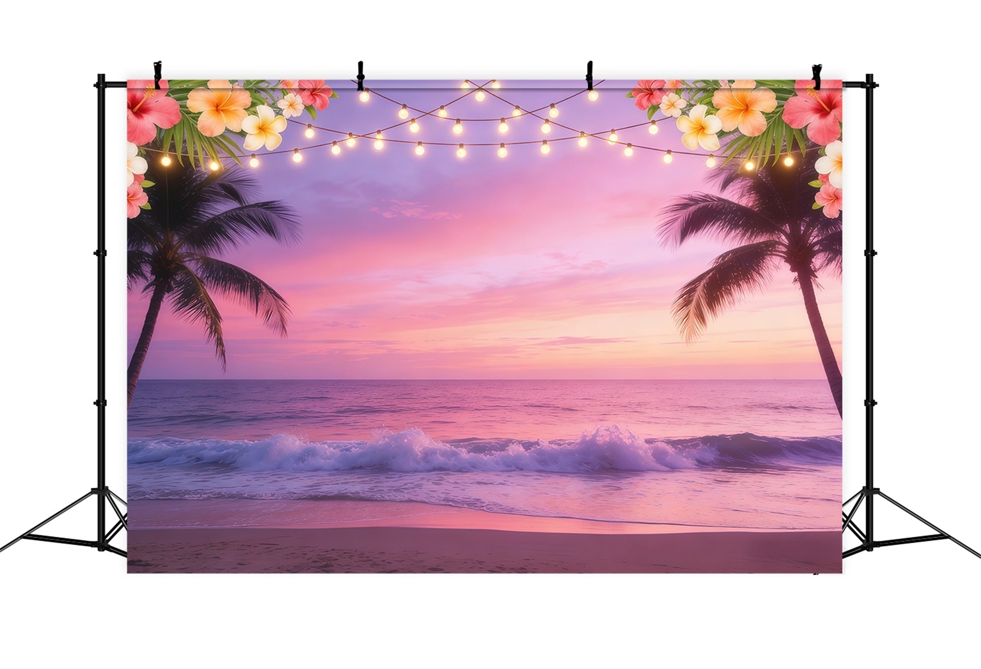 Hintergrund mit Himmel und Wolken Tropischer Strand Sonnenuntergang Lichter Sommerhintergrund CSH62-126
