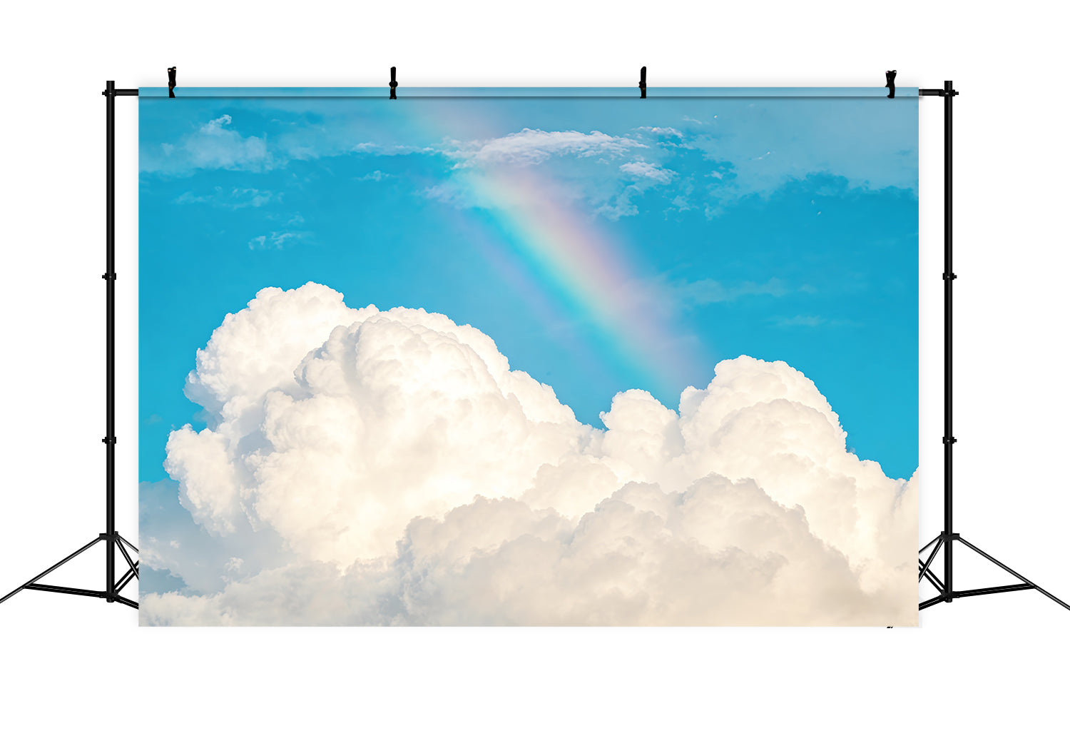 Blauer Himmel Fotohintergrund Regenbogen Flauschige Wolken Himmel Wolkenhintergrund Fotoshooting CSH62-130