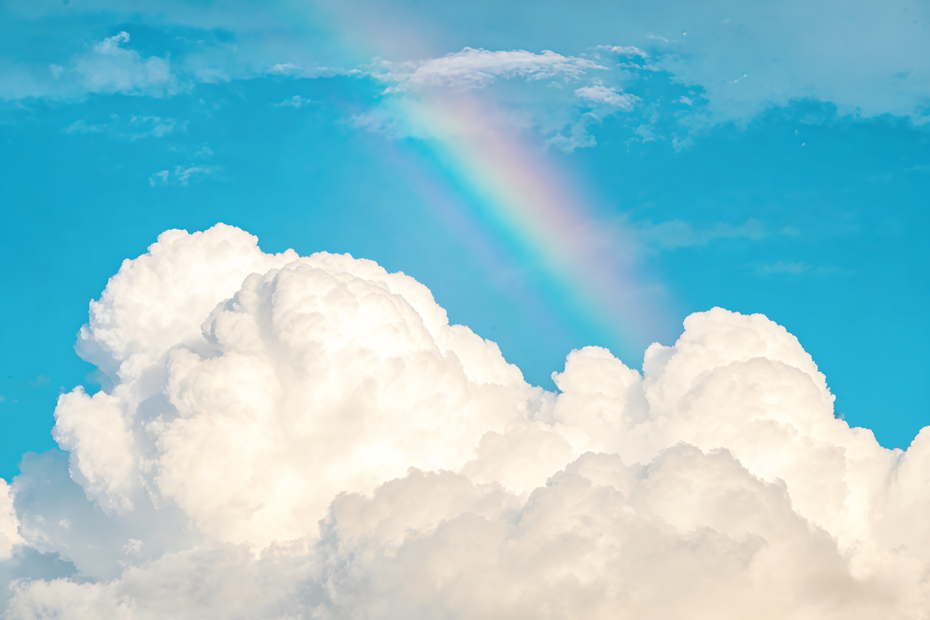 Blauer Himmel Fotohintergrund Regenbogen Flauschige Wolken Himmel Wolkenhintergrund Fotoshooting CSH62-130