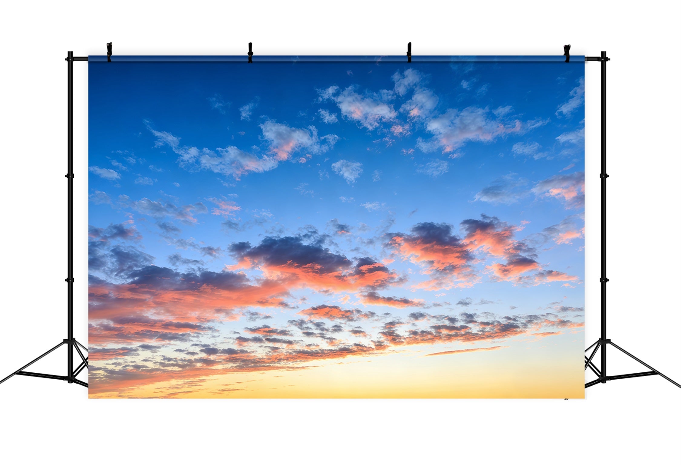 Blauer Himmel mit Wolken Hintergrund Sonnenuntergang orangefarbener Himmel Hintergrund CSH62-134