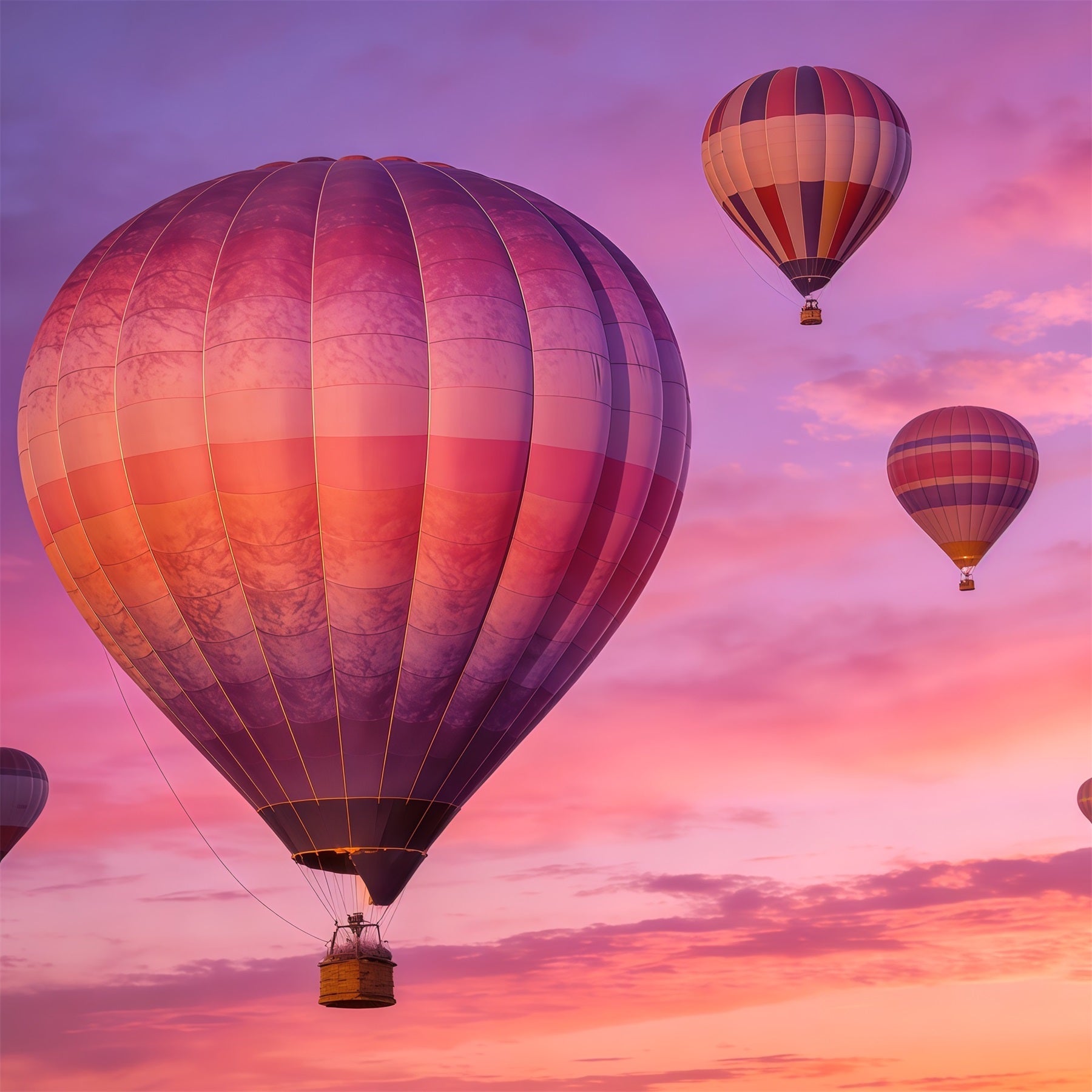 Himmelshintergründe Pastellfarbener Heißluftballon Sonnenuntergang Wolkenhintergrund Fotoshooting CSH62-139