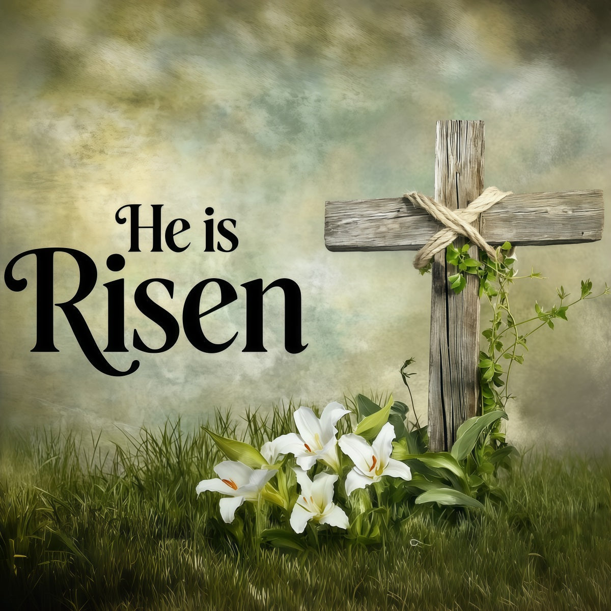 Osterlilien-Hintergrund Er ist auferstanden Kreuz Einfache Ideen für Osterhintergründe CSH62-81