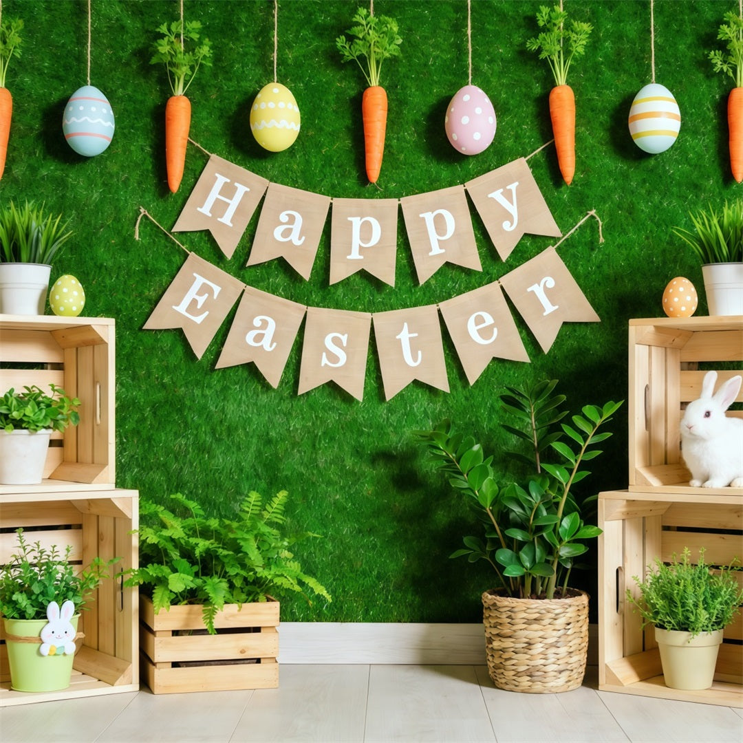 Frohe Ostern-Hintergrund Banner Dekoration Hasenkisten Osterhintergrund Hintergründe CSH62-84