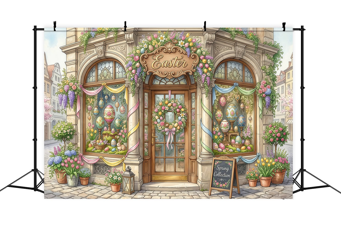 Oster-Märchen-Hintergrund Vintage-Oster-Blumenladen Fotografie-Hintergrund Ostern CSH63-34