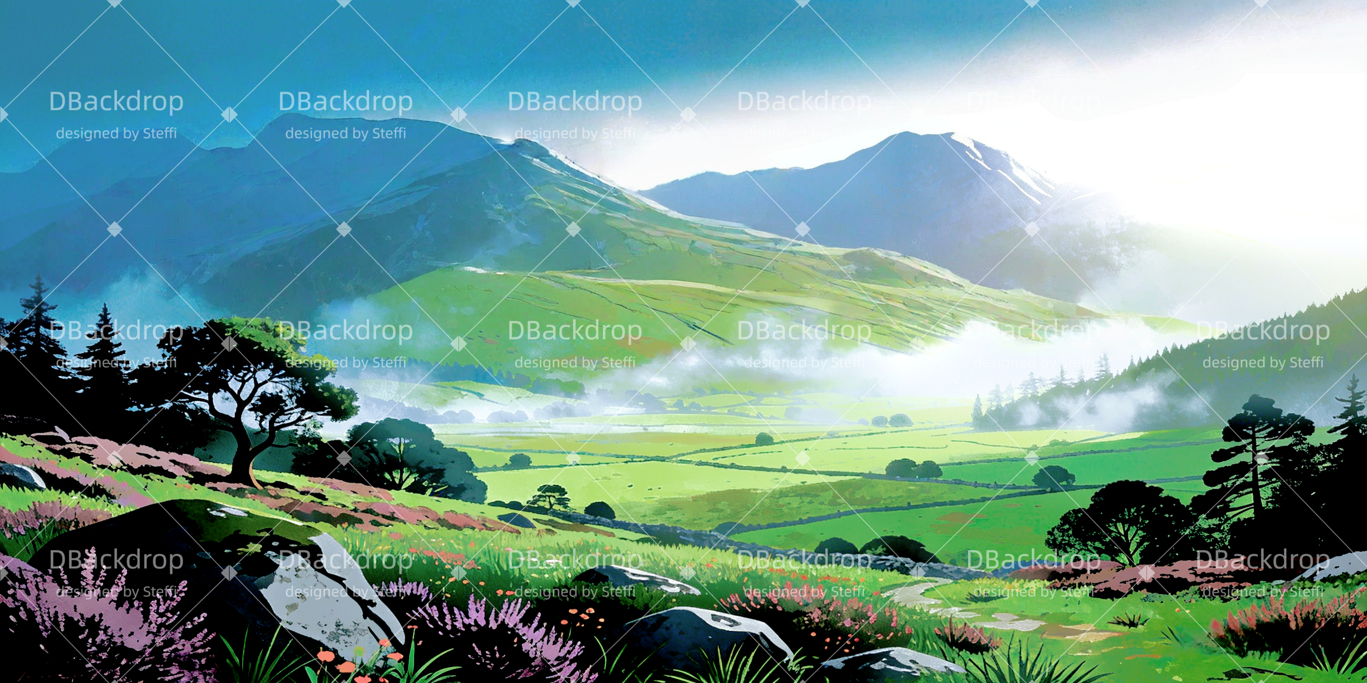 Theater Backdrops Schottisches Hochland Theater gardinen CSH63-T10