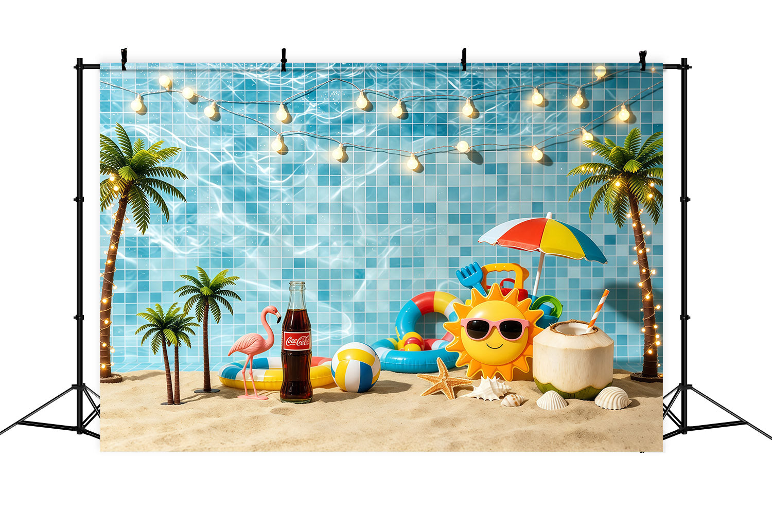 Strandkulisse, Poolparty-Dekoration, Sommerstrandkulisse CSH64-83
